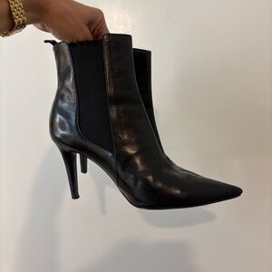 Ralph Lauren Black Leather Heel Boots